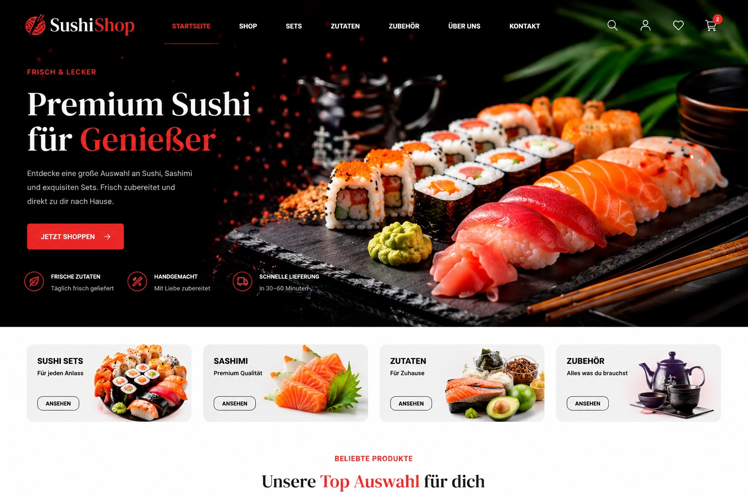 Appetitliches Shopdesign für eine Food-Marke